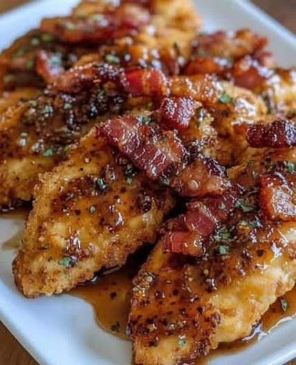 Maple Glazed Chicken with Crispy Bacon 🍁🥓