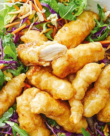 Sticky lemon chicken salad recipe