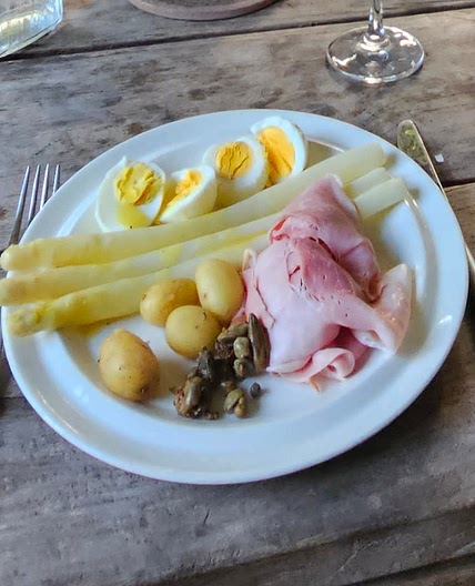 Asparagus, ham, & eggs