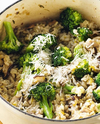 Oven-baked mushroom risotto