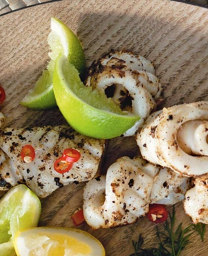 Barbecued salt and pepper squid