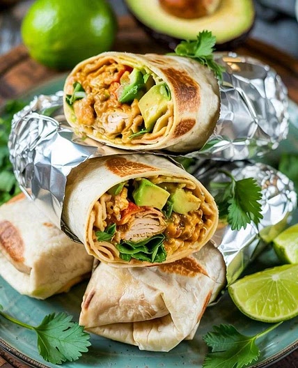 Chicken Avocado Ranch Burritos