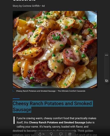 Cheesy Ranch Potatoes and Smoked Sausage