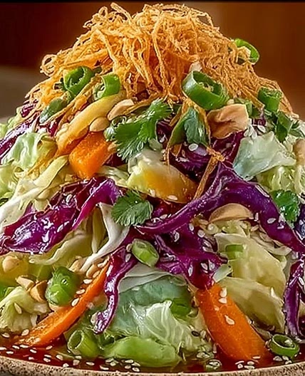 Easy Crunchy Asian Cabbage Slaw with Addictive Sesame Dressing