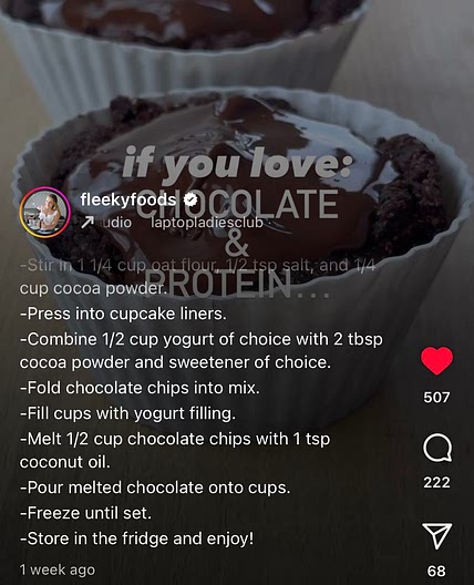 Chocolate protein cups