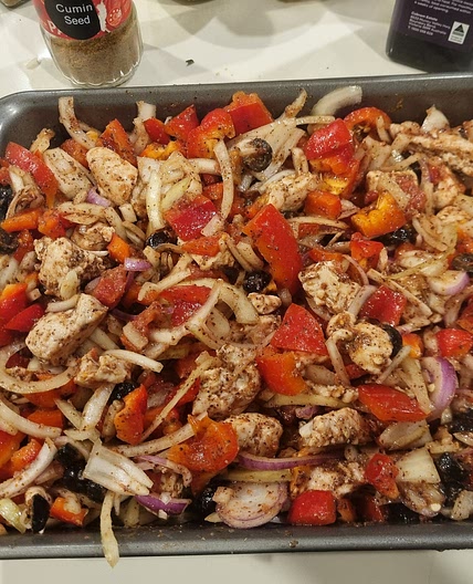 Chicken capsicum in the oven