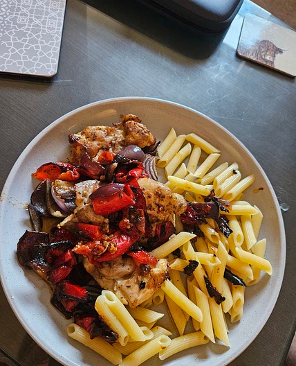 Easy oven chicken and roast veg