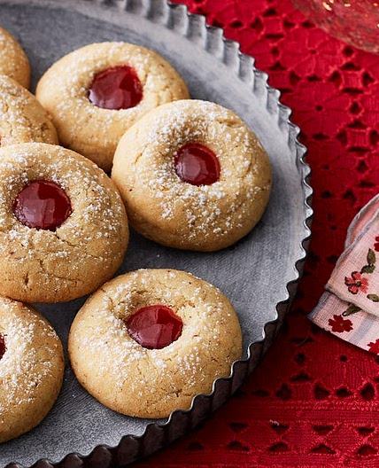 Almond-Raspberry Thumbprint Cookies