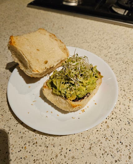 Smashed Avo and Vegemite Sandwich