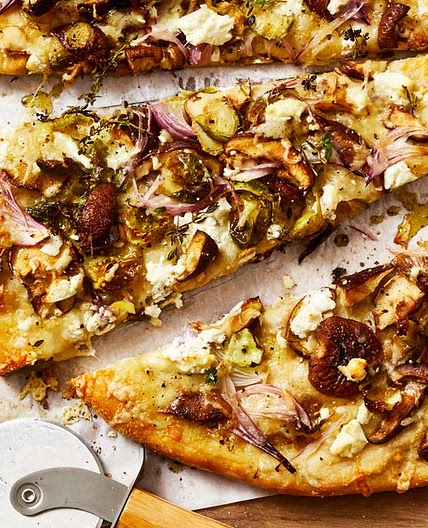 Mushroom and Brussels Sprouts Pizza