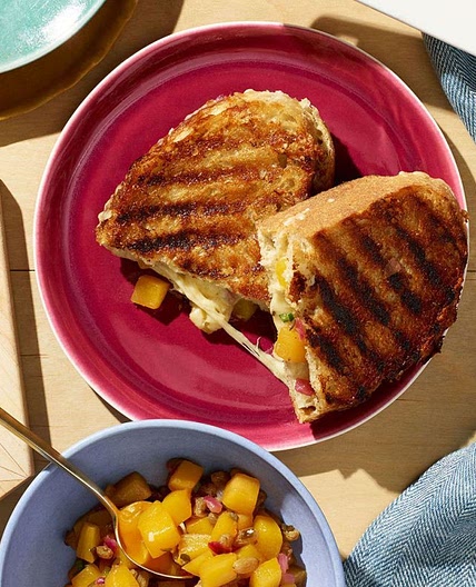 Grilled Cheese with Peach and Mango Tea Chutney