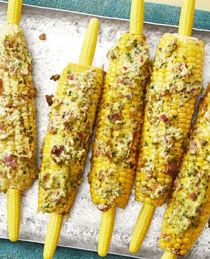 Grilled Corn with Spicy Bacon Butter