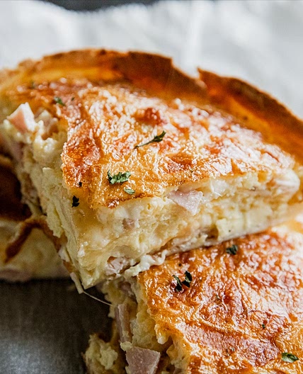 Ham and Cheese Tortilla Quiche