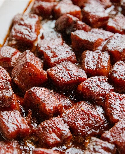Traeger Pork Belly Burnt Ends