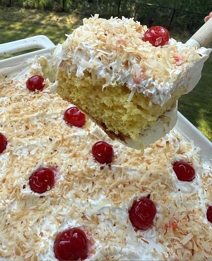 Pina Colada Poke Cake 
