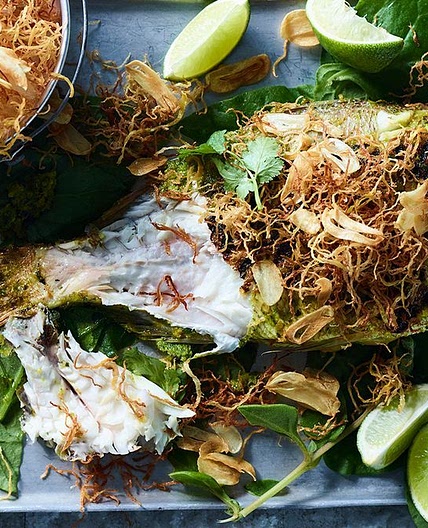 Barbecued whole fish with lemongrass and turmeric