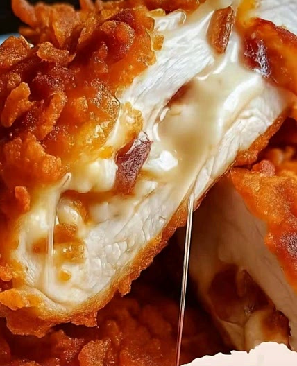 Cream cheese and bacon stuffed doritos chicken