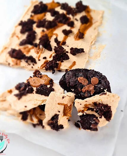 Keto Yogurt Bark with Peanut Butter and Brownie