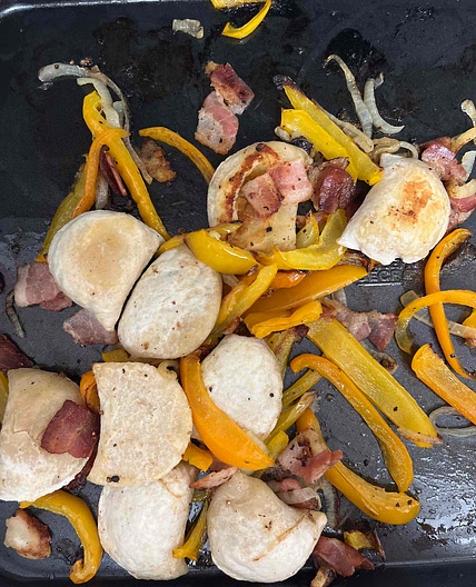 Sheet pan pierogis 