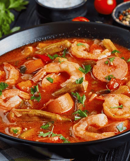 Cajun Shrimp & Sausage Gumbo (Spicy Stew)