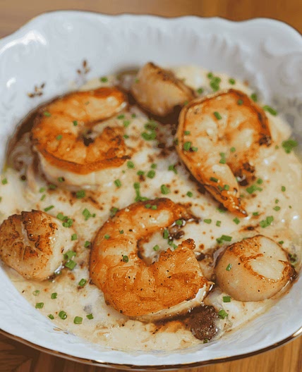 Shrimp and Grits (Seafood over Cornmeal Porridge)