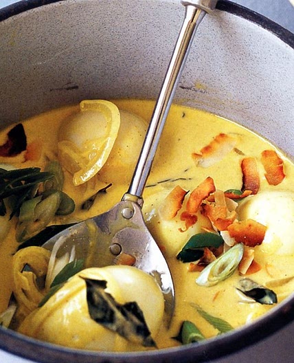 Spiced coconut eggs