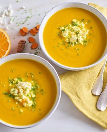 Pumpkin, orange and turmeric soup