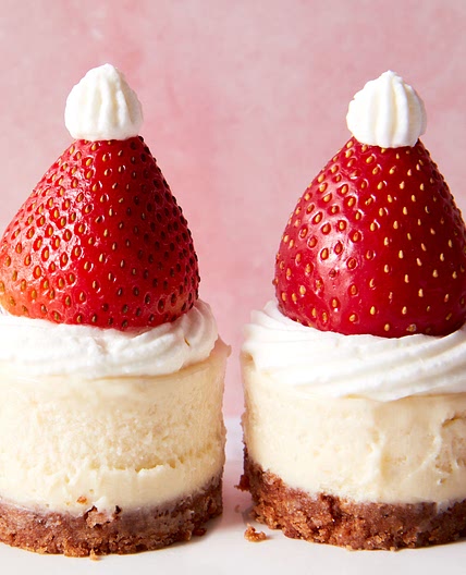 Santa Hat Cheesecake Bites