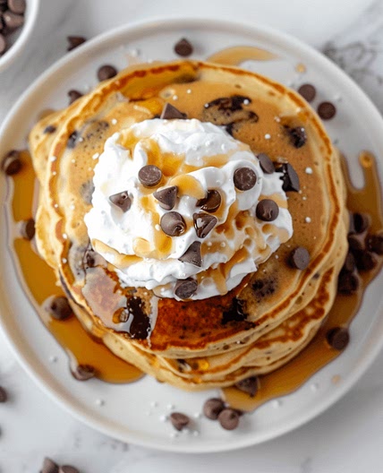 Fluffy Chocolate Chip Pancakes