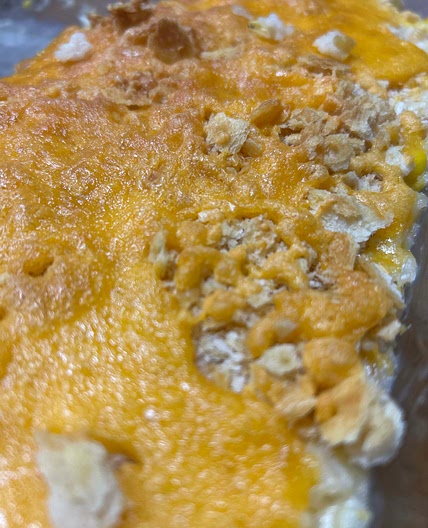 Chessey rice corn and chicken casserole