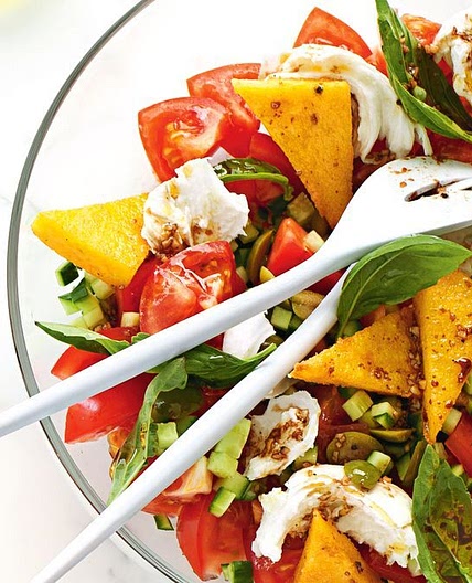 Fried polenta panzanella