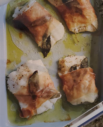 Roasted Cod Saltimbocca