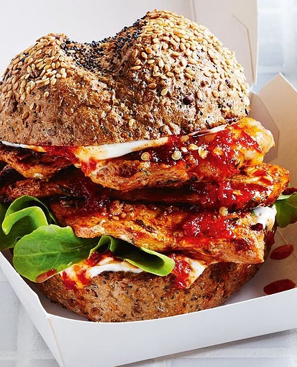 Portuguese chicken burger