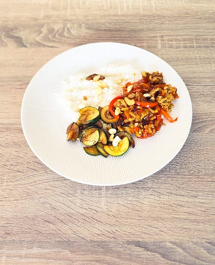 Bowl de dinde et poulet façon kung pao