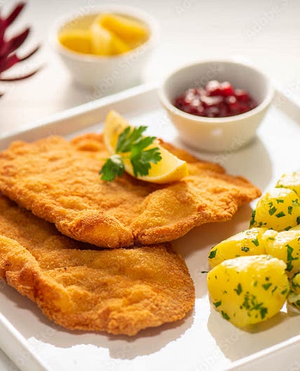 Schnitzel mit Petersilkartoffel