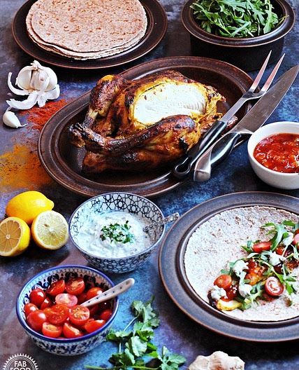 Indian Spiced Roast Chicken with Coriander & Mint Raita