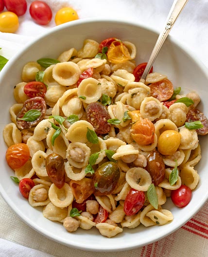 Orecchiette Pasta, Chickpeas, and Cherry Tomatoes