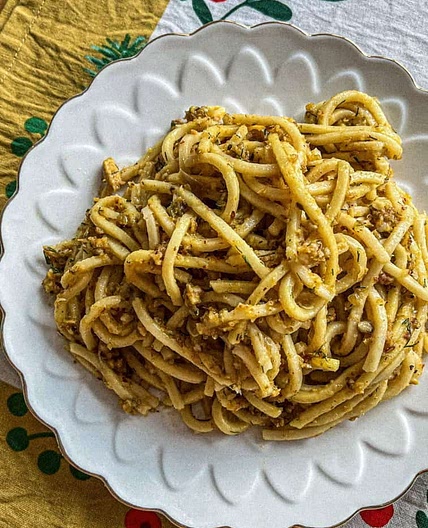 Sicilian Pasta (spaghetti) with sardines