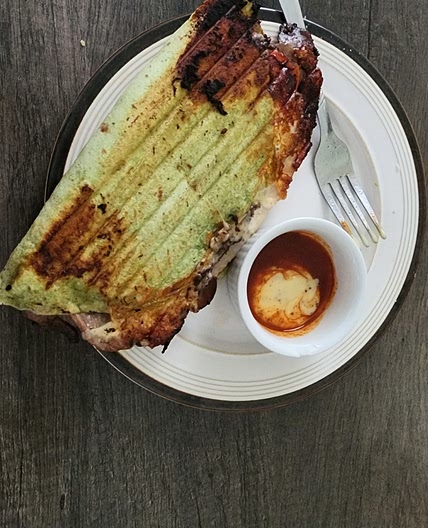 Spinach wrap panini