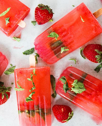 Strawberry Mojito Pops