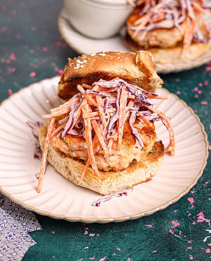 Prawn & Salmon Burgers with Lime Slaw Recipe | Woolworths