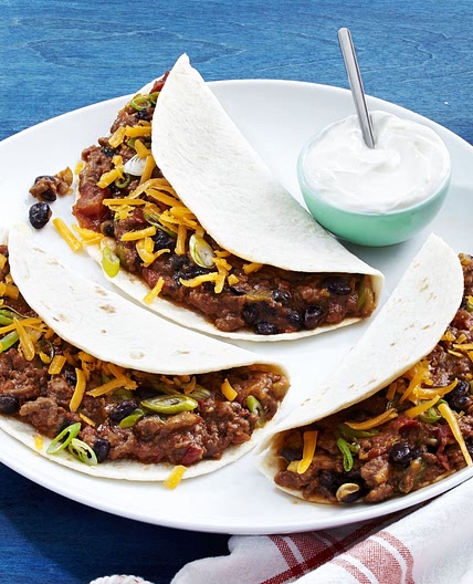 Cheesy Ground Beef Tacos