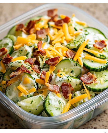 Cheddar Ranch Cucumber Salad