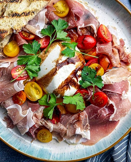 Burrata and Prosciutto Appetizer