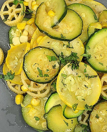 Rotelle Pasta with Squash and Corn