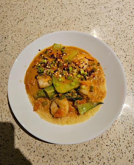 Peanut Prawn Curry Couscous