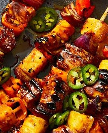 Pork, Pineapple and Onion Skewers