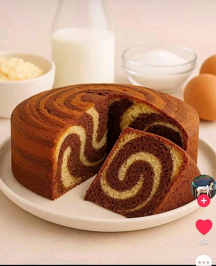 Lightly Sweet Marble Cake (Oil-based)
