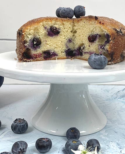 Blueberry Muffin Cake with Cinnamon Sugar