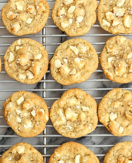 White Chocolate Macadamia Nut Cookies with Sea Salt